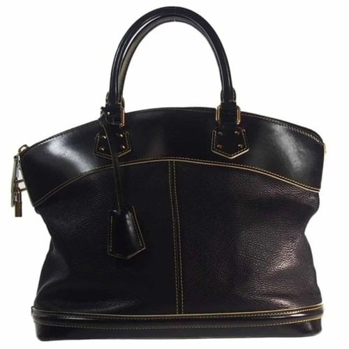 Pre-owned Louis Vuitton Lockit Leather Handbag In Black