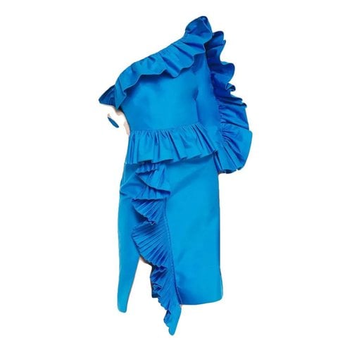 Pre-owned Gucci Silk Mini Dress In Blue