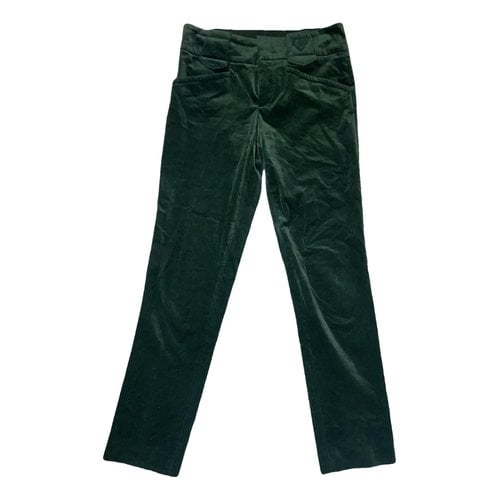 Pre-owned Gucci Velvet Slim Pants In Green