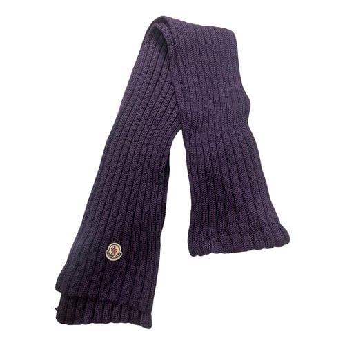 Pre-owned Moncler Wool Scarf In Purple
