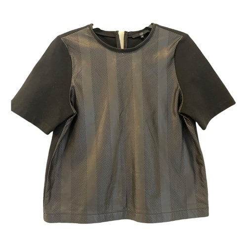 Pre-owned Tibi Leather T-shirt In Black