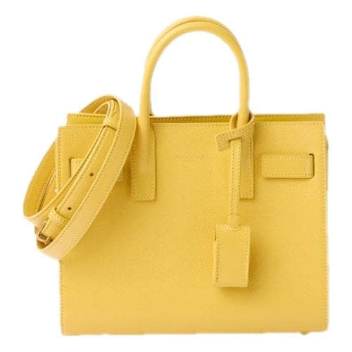 Pre-owned Saint Laurent Sac De Jour Leather Crossbody Bag In Yellow