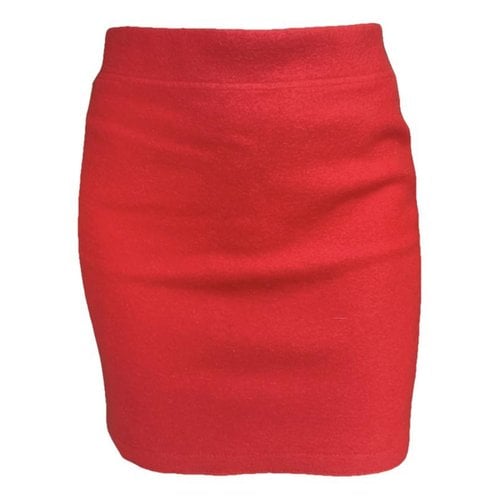 Pre-owned Marc Cain Wool Mini Skirt In Red