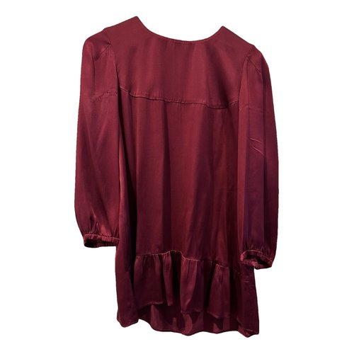 Pre-owned L'autre Chose Silk Blouse In Burgundy