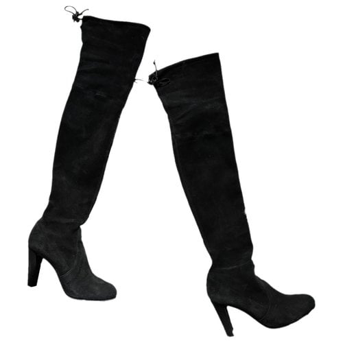 Pre-owned Stuart Weitzman Riding Boots In Black