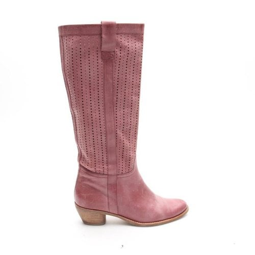 Pre-owned Hogl Leather Boots In Pink