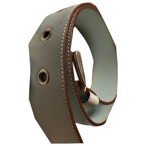 Pre-owned Prada Leather Belt In Turquoise