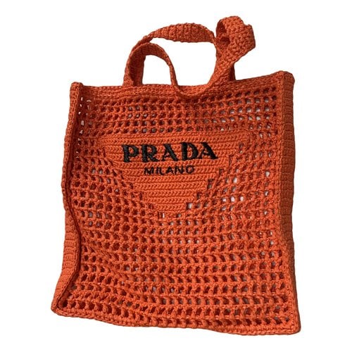 Pre-owned Prada Tote In Orange