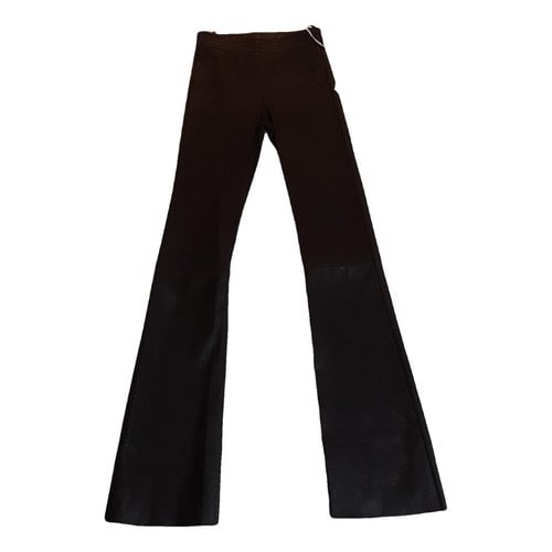 Pre-owned Drome Leather Straight Pants In Brown