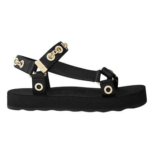 Pre-owned Maje Leather Sandal In Black