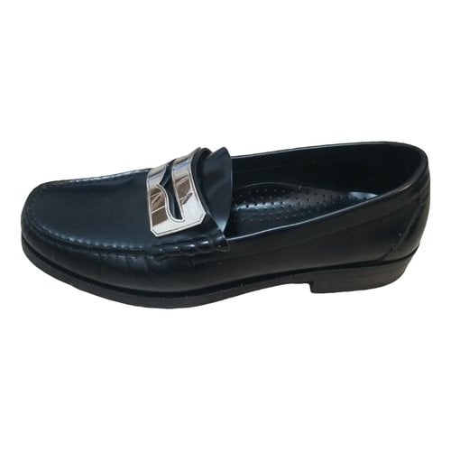 Pre-owned Buscemi Patent Leather Flats In Black