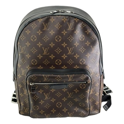 Pre-owned Louis Vuitton Josh Backpack Leather Travel Bag In Brown