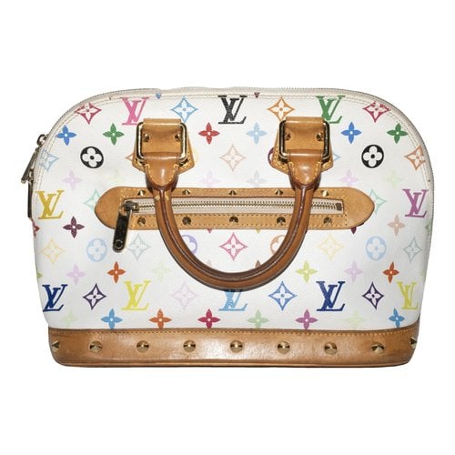 Pre-owned Louis Vuitton Alma Leather Handbag In White