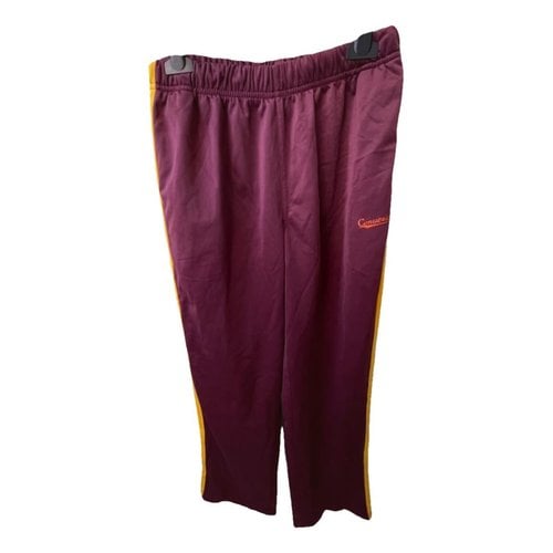 Pre-owned Converse Trousers In Burgundy