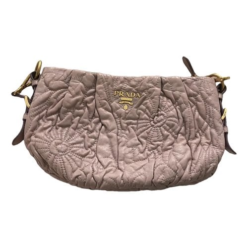 Pre-owned Prada Leather Clutch Bag In Pink