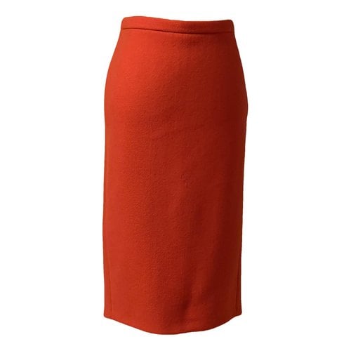 Pre-owned Iceberg Wool Mid-length Skirt In Orange