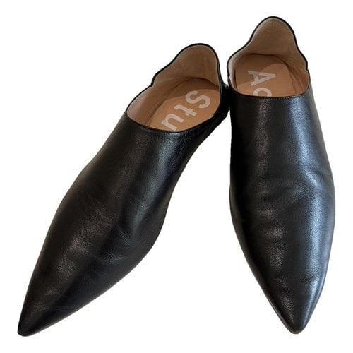 Pre-owned Acne Studios Leather Mules & Clogs In Black