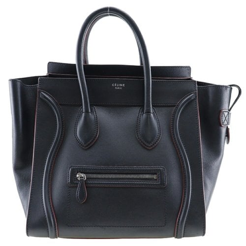 Pre-owned Celine Luggage Leather Tote In Black