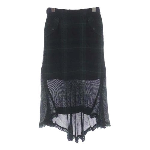 Pre-owned Sacai Silk Mid-length Skirt In Green
