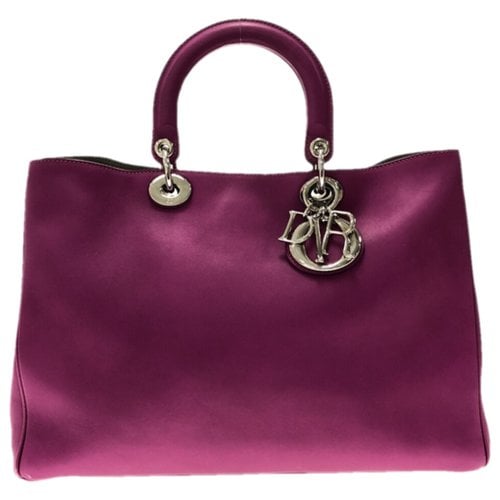 Pre-owned Dior Leather Tote In Purple