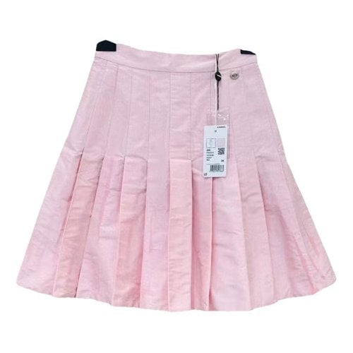 Pre-owned Chanel Tweed Skirt In Pink