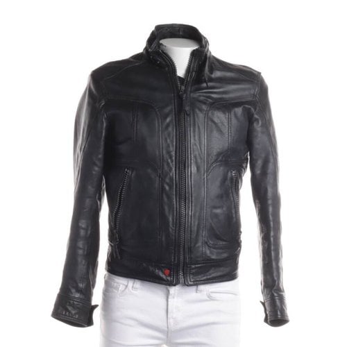 Pre-owned Strellson Leather Coat In Black