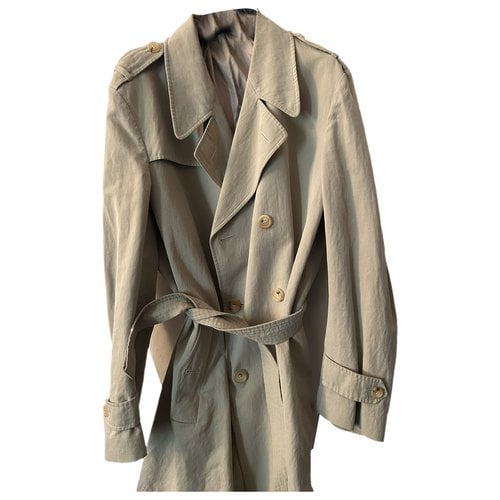 Pre-owned Saint Laurent Trench In Beige