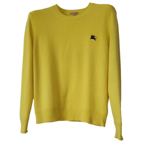 Pre-owned Burberry Cashmere Jumper In Yellow