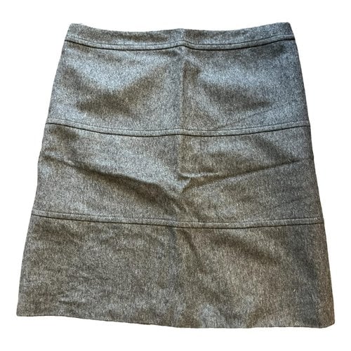 Pre-owned Max Mara Wool Mid-length Skirt In Grey