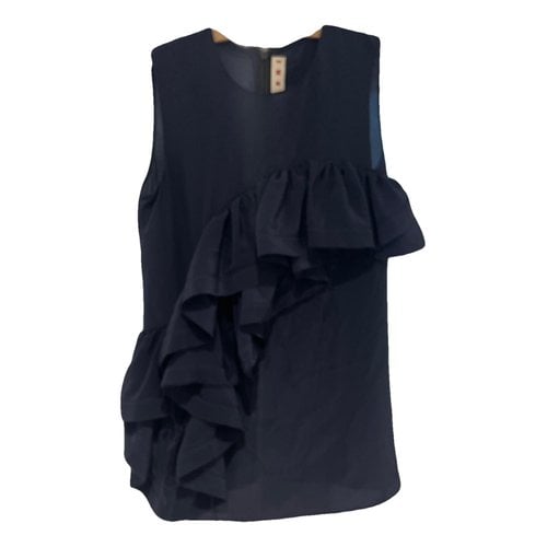 Pre-owned Marni Silk Blouse In Navy