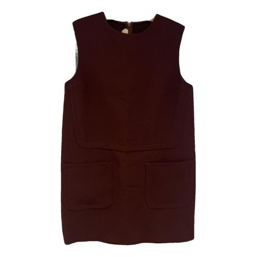 Pre-owned Marni Wool Mid-length Dress In Burgundy