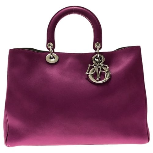 Pre-owned Dior Issimo Leather Tote In Purple
