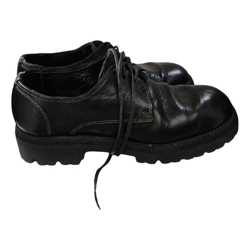 Pre-owned Guidi Leather Lace Ups In Black