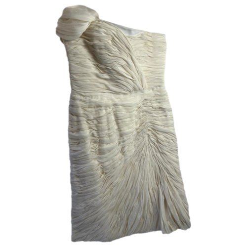 Pre-owned Chloé Silk Mid-length Dress In Ecru
