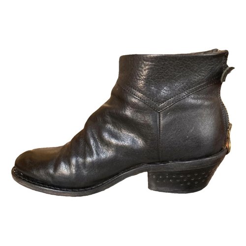 Pre-owned Fiorentini + Baker Leather Biker Boots In Black