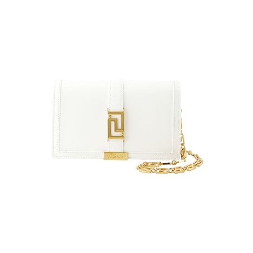 Pre-owned Versace Leather Purse In White