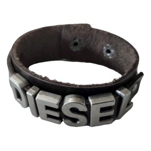 Pre-owned Diesel Leather Bracelet In Brown