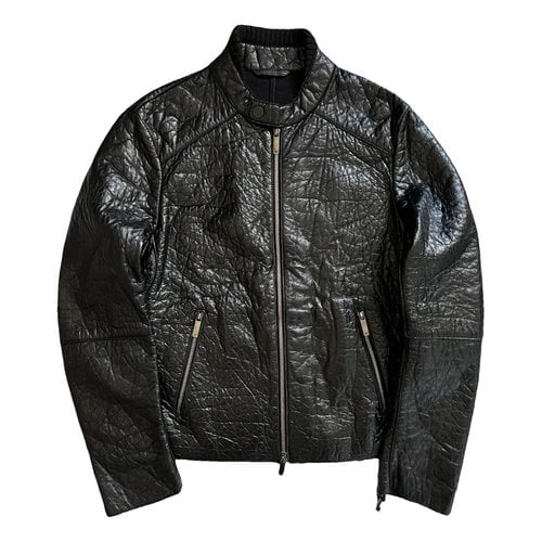 Pre-owned Emporio Armani Leather Vest In Black