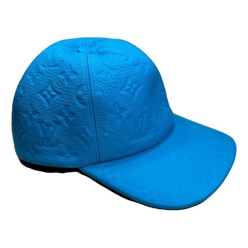 Pre-owned Louis Vuitton Leather Hat In Blue