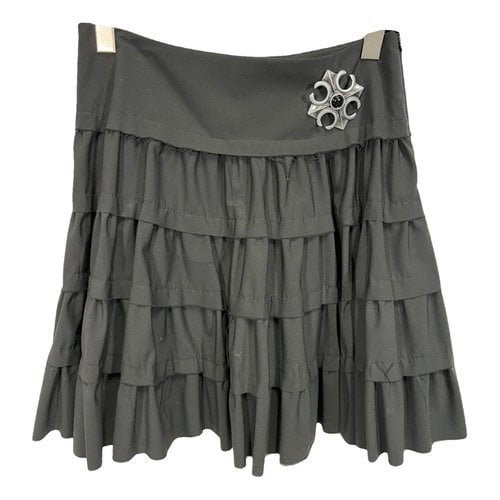 Pre-owned Dondup Wool Mid-length Skirt In Black