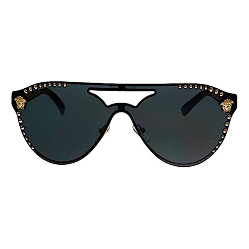Pre-owned Versace Aviator Sunglasses In Black