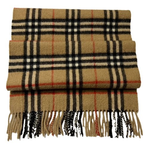 Pre-owned Burberry Cashmere Scarf In Khaki