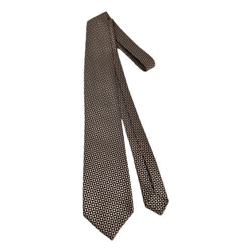 Pre-owned Bvlgari Silk Tie In Anthracite