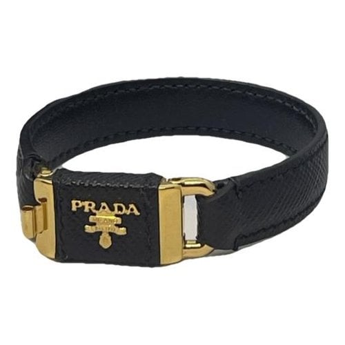 Pre-owned Prada Leather Bracelet In Black