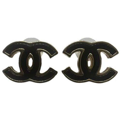 Pre-owned Chanel Cc Earrings In Brown