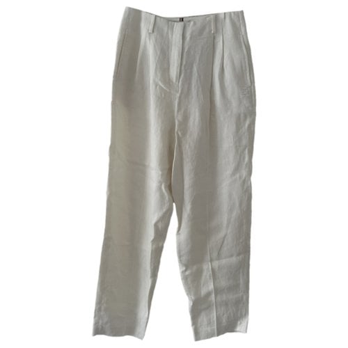 Pre-owned Tommy Hilfiger Linen Chino Pants In White