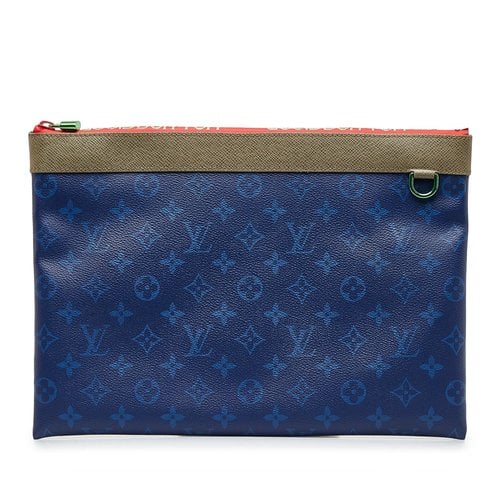Pre-owned Louis Vuitton Leather Clutch Bag In Blue