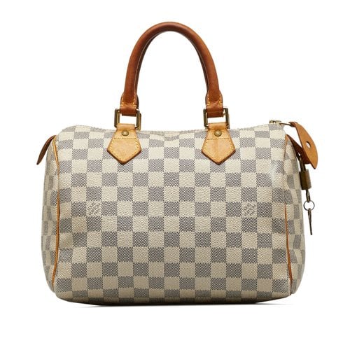 Pre-owned Louis Vuitton Speedy Leather Bag In White