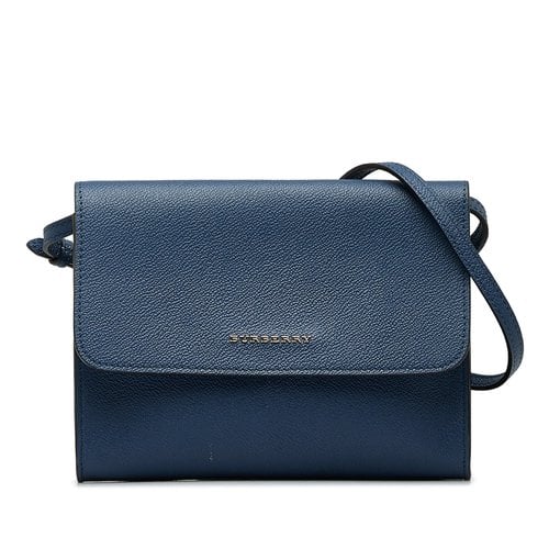 Pre-owned Burberry Leather Crossbody Bag In Blue