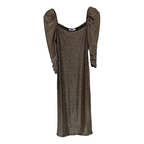 Pre-owned Reformation Glitter Mid-length Dress In Metallic